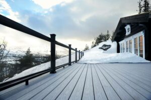 small deck in winter season