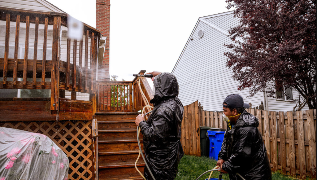 power washing fairfax va cleaning deck