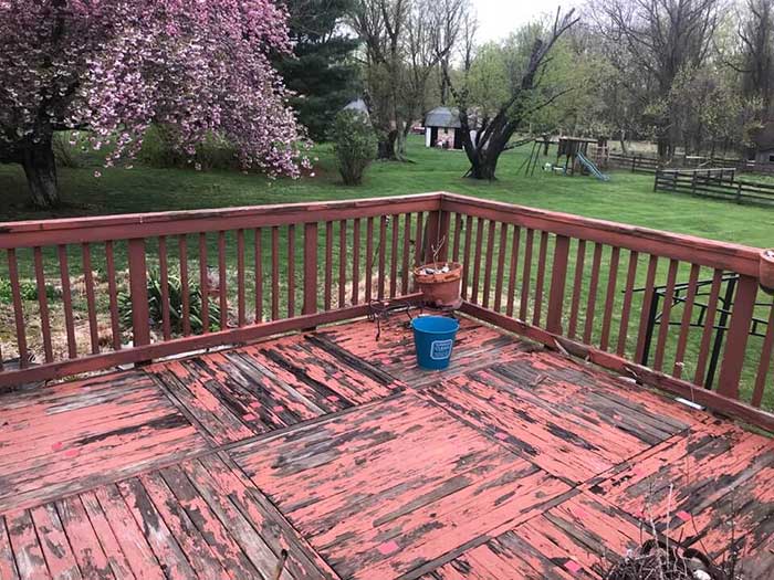 before deck staining