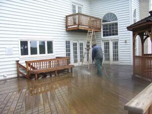 pressure washing deck