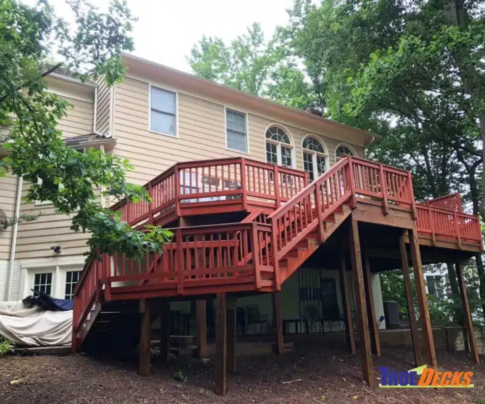 before picture of cherry red deck gaithersburg md