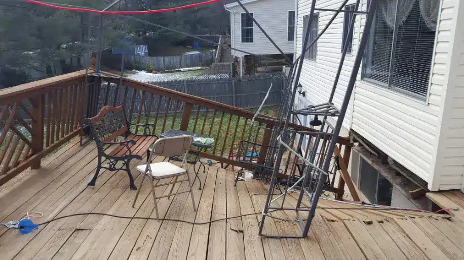 collapsed deck